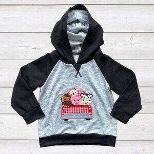 Farm Animal Hooded Sweatshirt For Kids 5/6